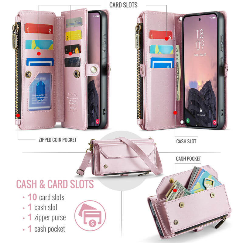 CaseMe Samsung Galaxy S26 Wallet RFID Blocking Crossbody Phone Case