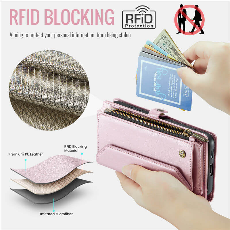CaseMe Samsung Galaxy S26 Wallet RFID Blocking Crossbody Phone Case