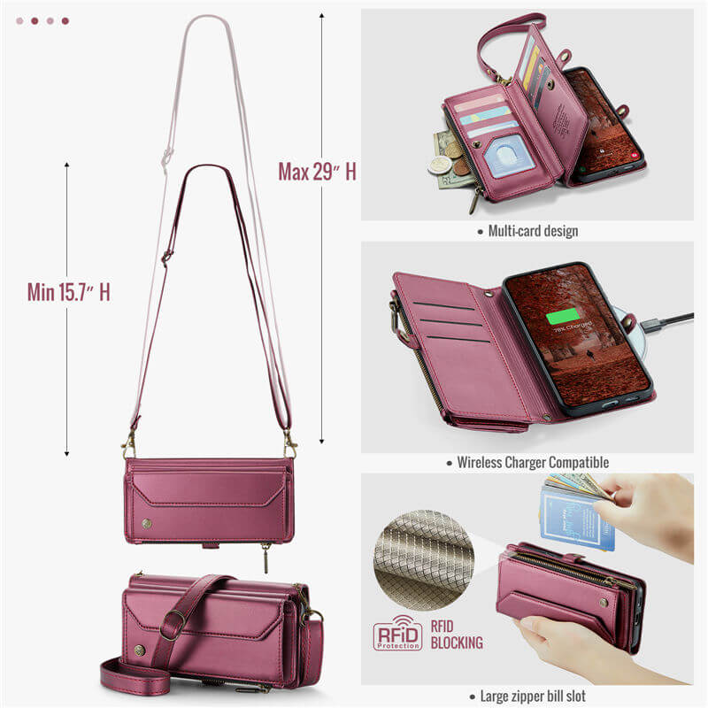 CaseMe Samsung Galaxy S26 Wallet RFID Blocking Crossbody Phone Case
