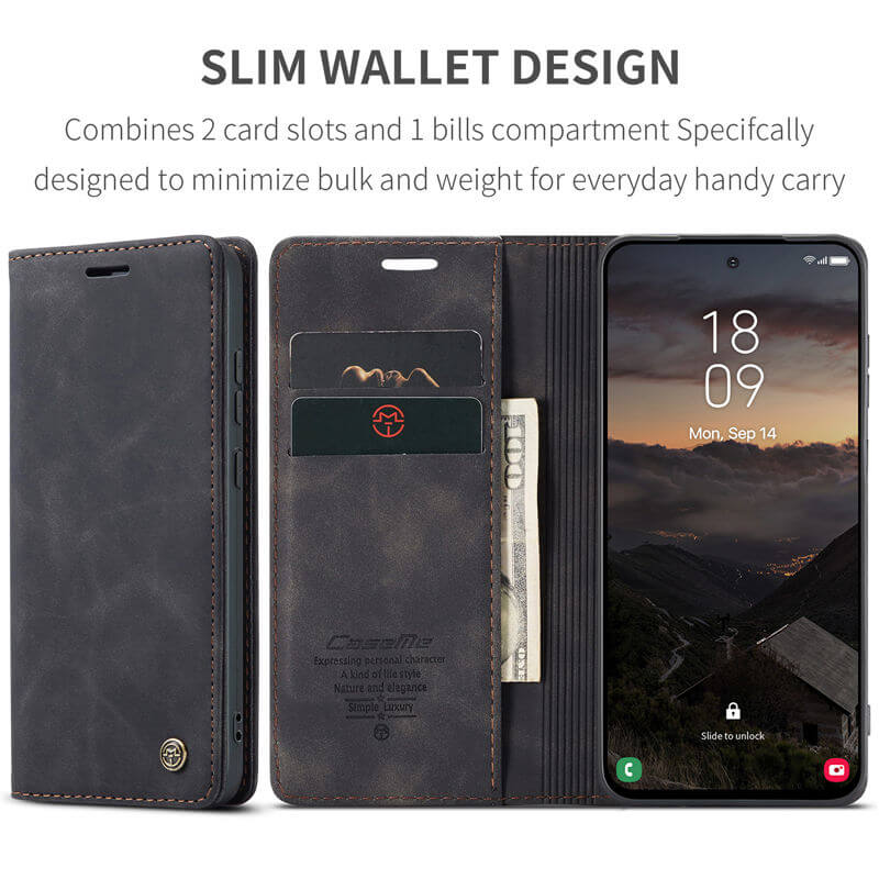 CaseMe Samsung Galaxy S25 Wallet Suede Leather Case