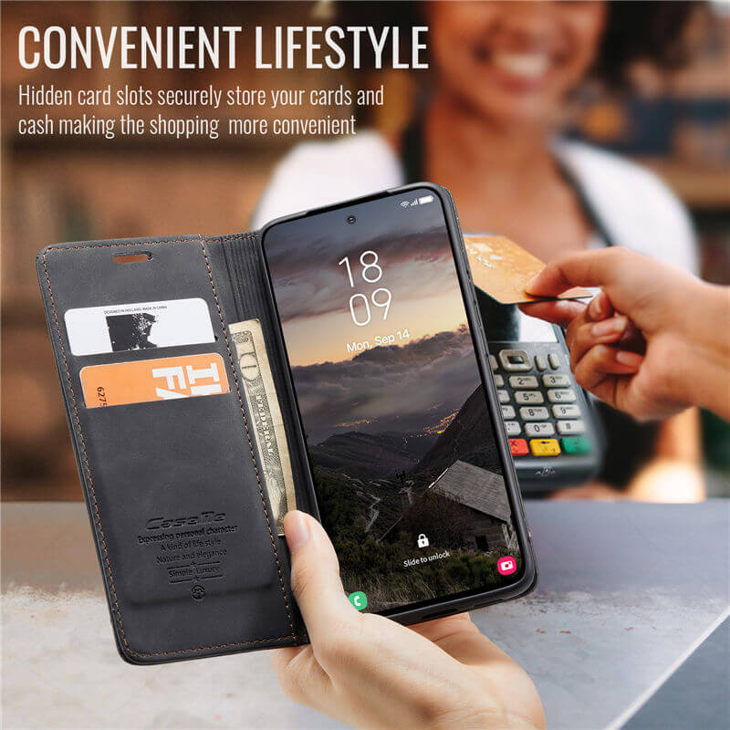 CaseMe Samsung Galaxy S25 Wallet Suede Leather Case
