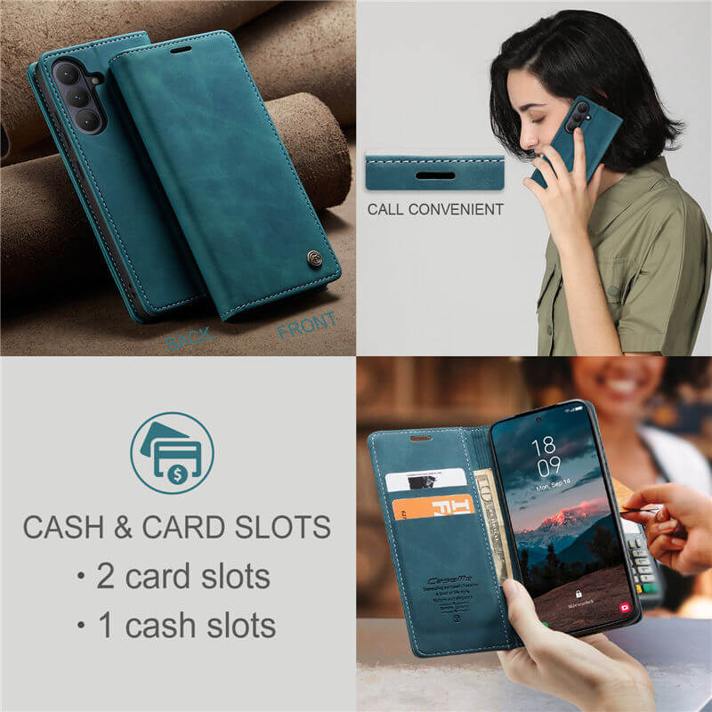 CaseMe Samsung Galaxy S25 Wallet Suede Leather Case