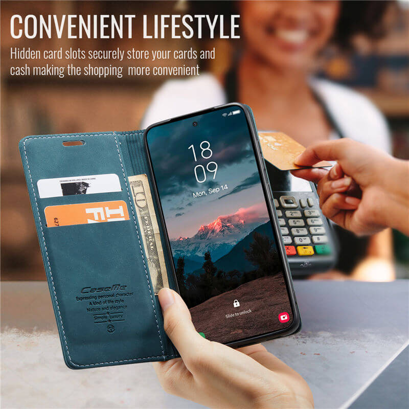 CaseMe Samsung Galaxy S25 Wallet Suede Leather Case