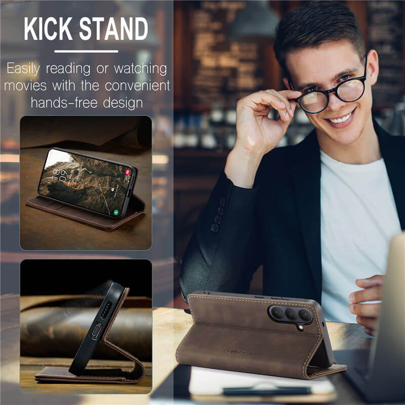CaseMe Samsung Galaxy S25 Wallet Suede Leather Case