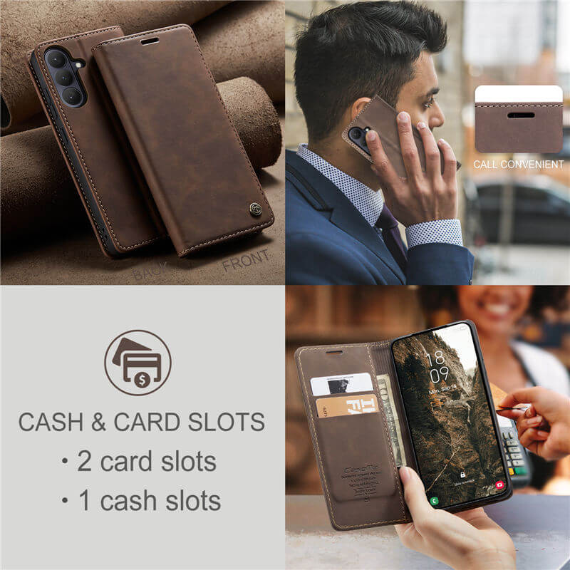 CaseMe Samsung Galaxy S25 Wallet Suede Leather Case