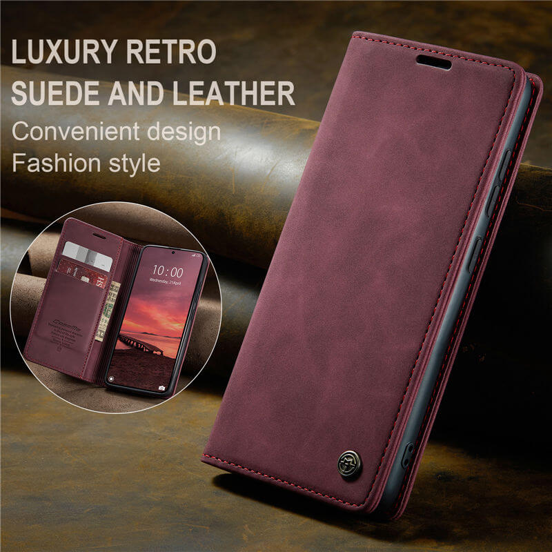 CaseMe Samsung Galaxy S25 Wallet Suede Leather Case