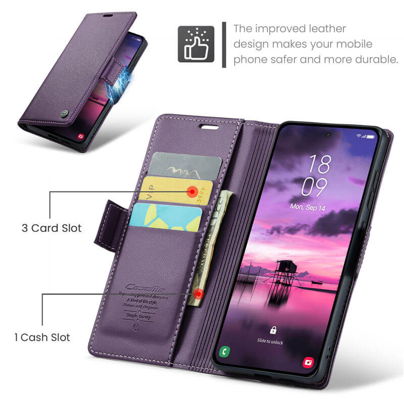 CaseMe Samsung Galaxy S26 Plus Wallet RFID Blocking Case