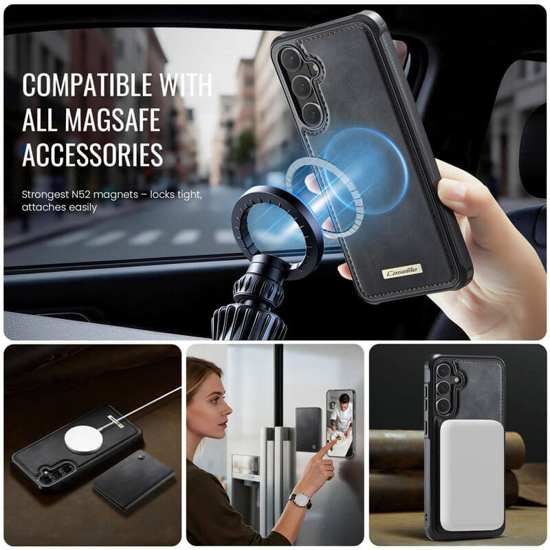 CaseMe Samsung Galaxy S26 Plus 2-in-1 Detachable Magnetic Wallet Case