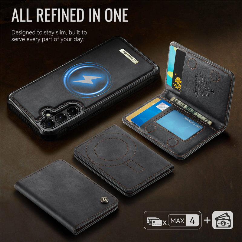 CaseMe Samsung Galaxy S26 Plus 2-in-1 Detachable Magnetic Wallet Case