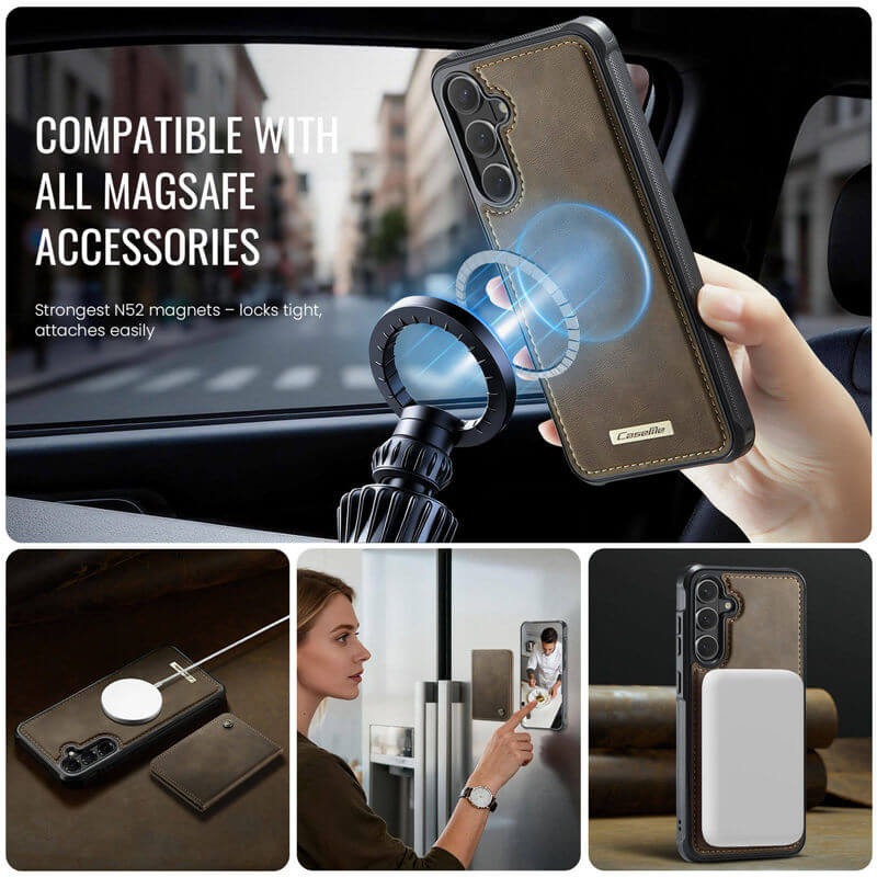 CaseMe Samsung Galaxy S26 Plus 2-in-1 Detachable Magnetic Wallet Case