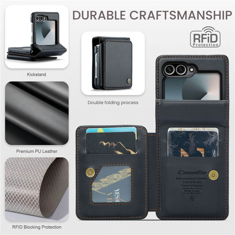 CaseMe Samsung Galaxy Z Flip7 FE RFID Blocking Card Holder Case