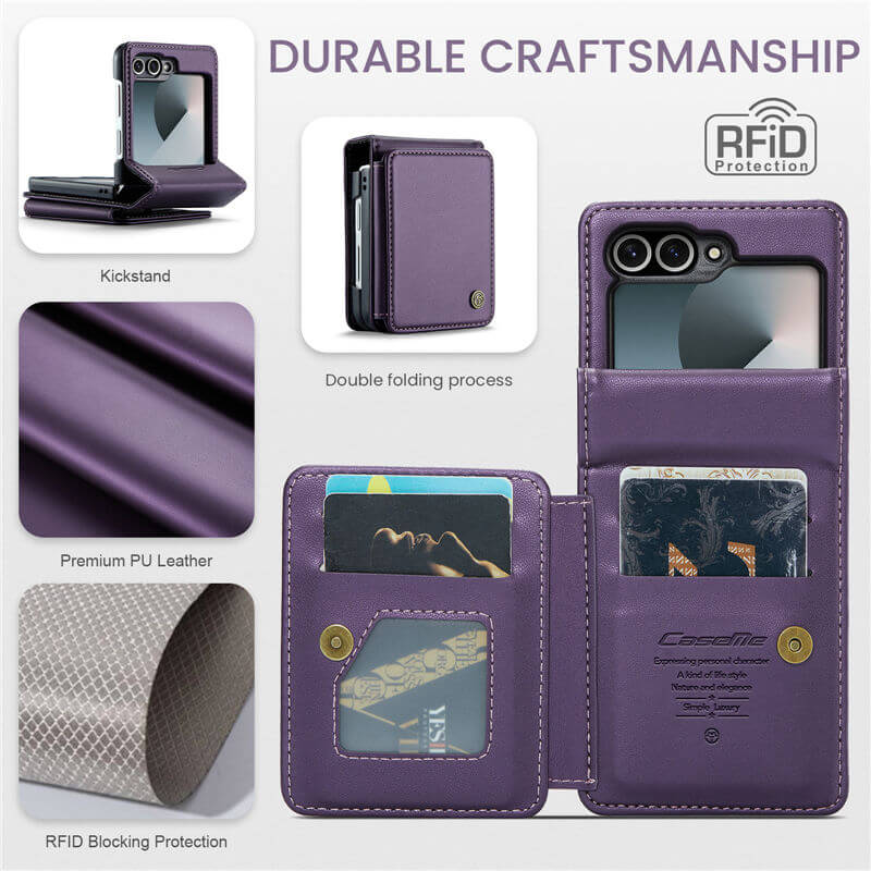 CaseMe Samsung Galaxy Z Flip7 FE RFID Blocking Card Holder Case