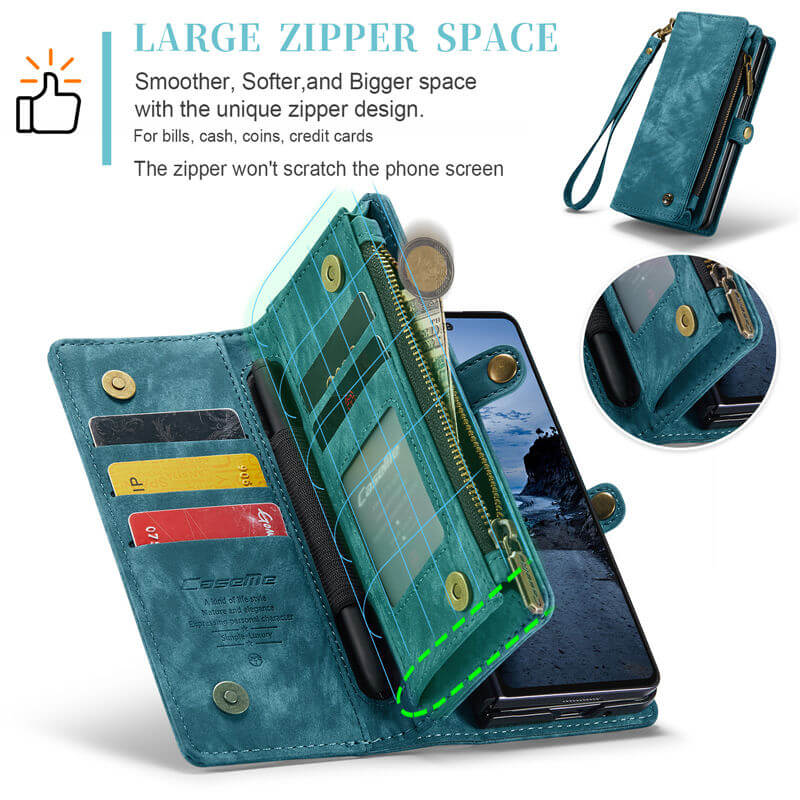 CaseMe Samsung Galaxy Z Fold7 Wallet Case with Wrist Strap