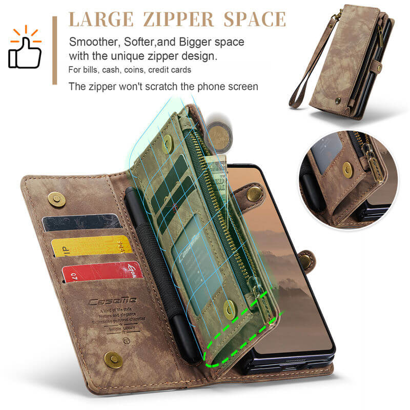 CaseMe Samsung Galaxy Z Fold7 Wallet Case with Wrist Strap