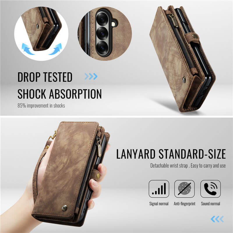 CaseMe Samsung Galaxy Z Fold7 Wallet Case with Wrist Strap