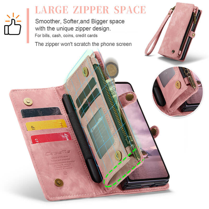 CaseMe Samsung Galaxy Z Fold7 Wallet Case with Wrist Strap