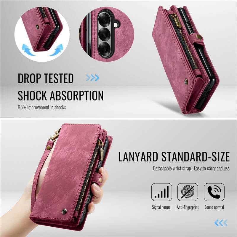 CaseMe Samsung Galaxy Z Fold7 Wallet Case with Wrist Strap