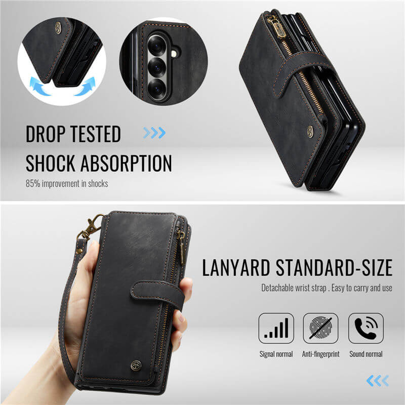 CaseMe Samsung Galaxy Z Fold7 Wallet Case with Wrist Strap