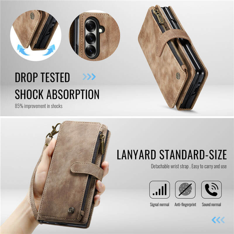 CaseMe Samsung Galaxy Z Fold7 Wallet Case with Wrist Strap