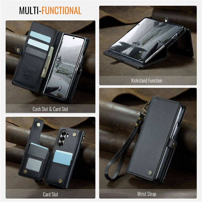 CaseMe Samsung Galaxy Z Fold7 Wallet RFID Blocking Kickstand Case