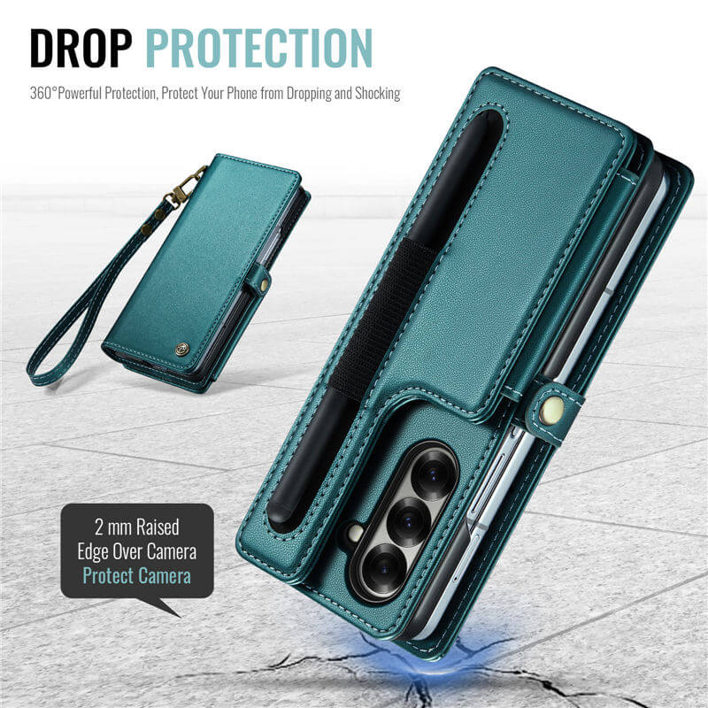 CaseMe Samsung Galaxy Z Fold7 Wallet RFID Blocking Kickstand Case