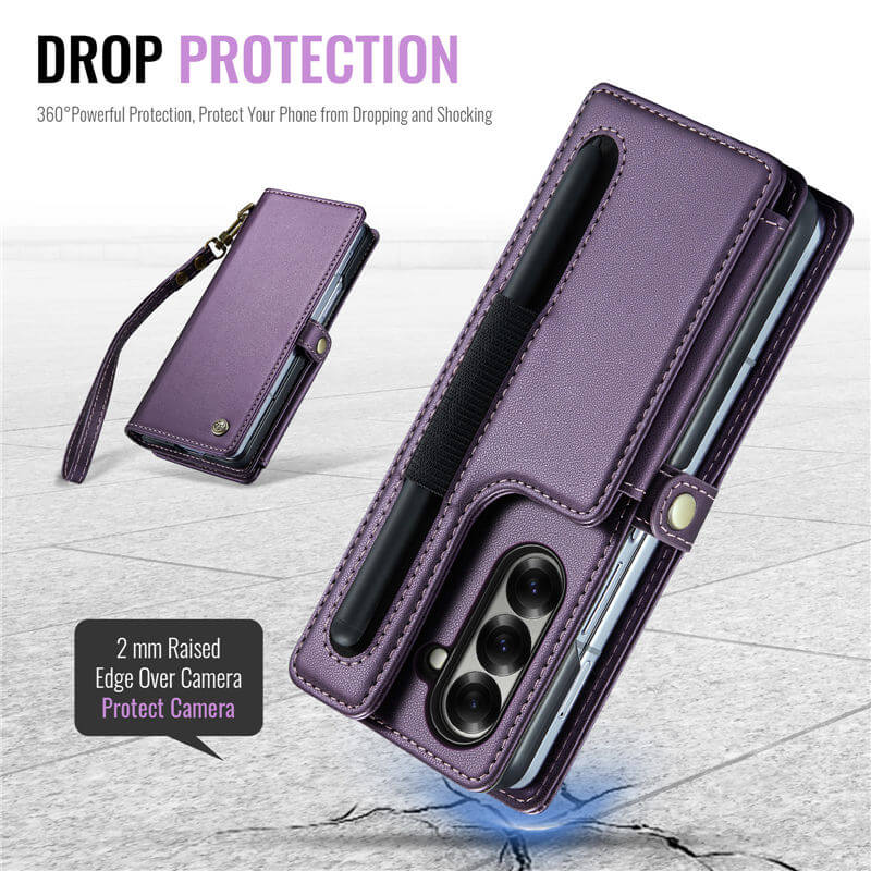 CaseMe Samsung Galaxy Z Fold7 Wallet RFID Blocking Kickstand Case