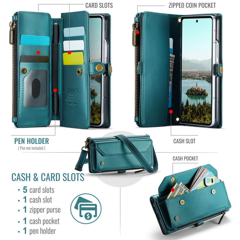 CaseMe Samsung Galaxy Z Fold7 Wallet RFID Blocking Crossbody Case