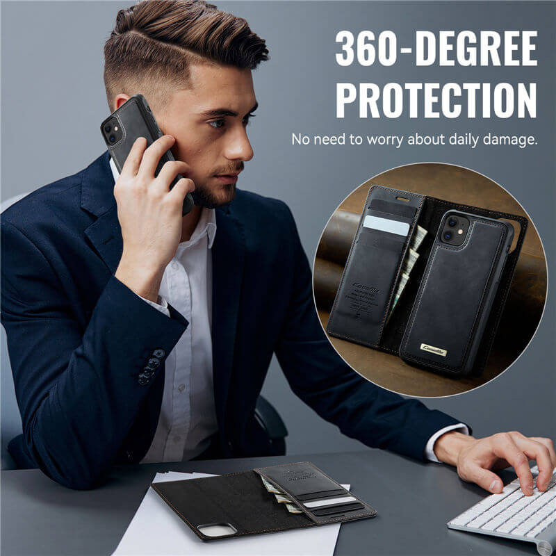 CaseMe iPhone 11 2-in-1 Magnetic Wallet Case