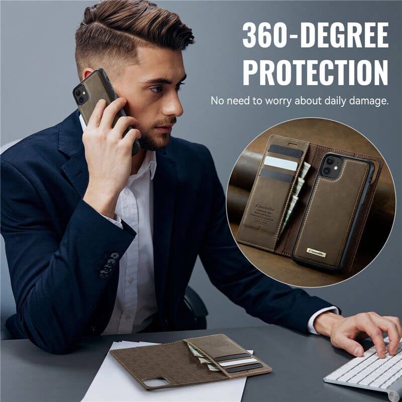 CaseMe iPhone 11 2-in-1 Magnetic Wallet Case