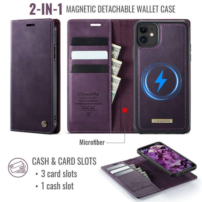 CaseMe iPhone 11 2-in-1 Magnetic Wallet Case