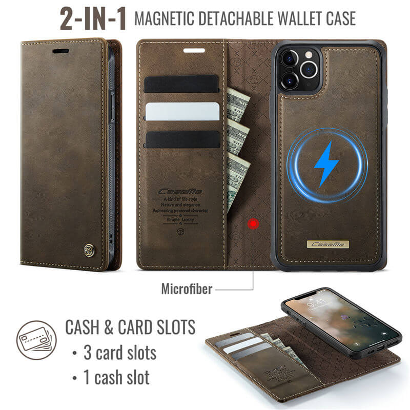 CaseMe iPhone 12 Pro Max 2-in-1 Magnetic Wallet Case