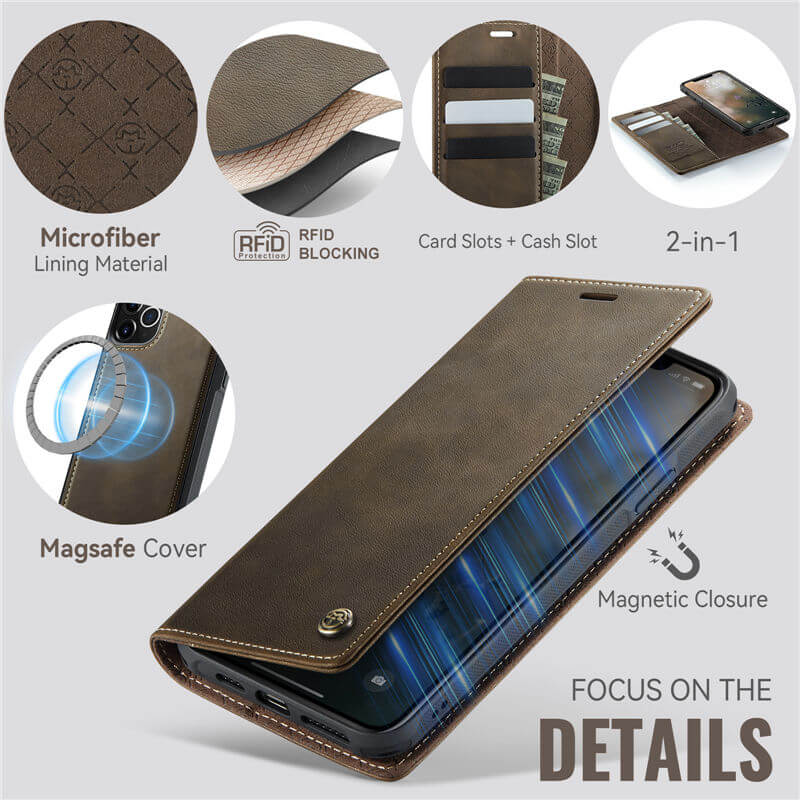 CaseMe iPhone 12 Pro Max 2-in-1 Magnetic Wallet Case