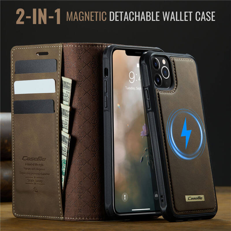 CaseMe iPhone 12 Pro Max 2-in-1 Magnetic Wallet Case