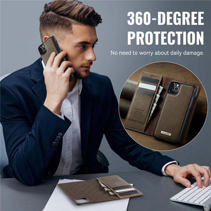 CaseMe iPhone 12 Pro Max 2-in-1 Magnetic Wallet Case
