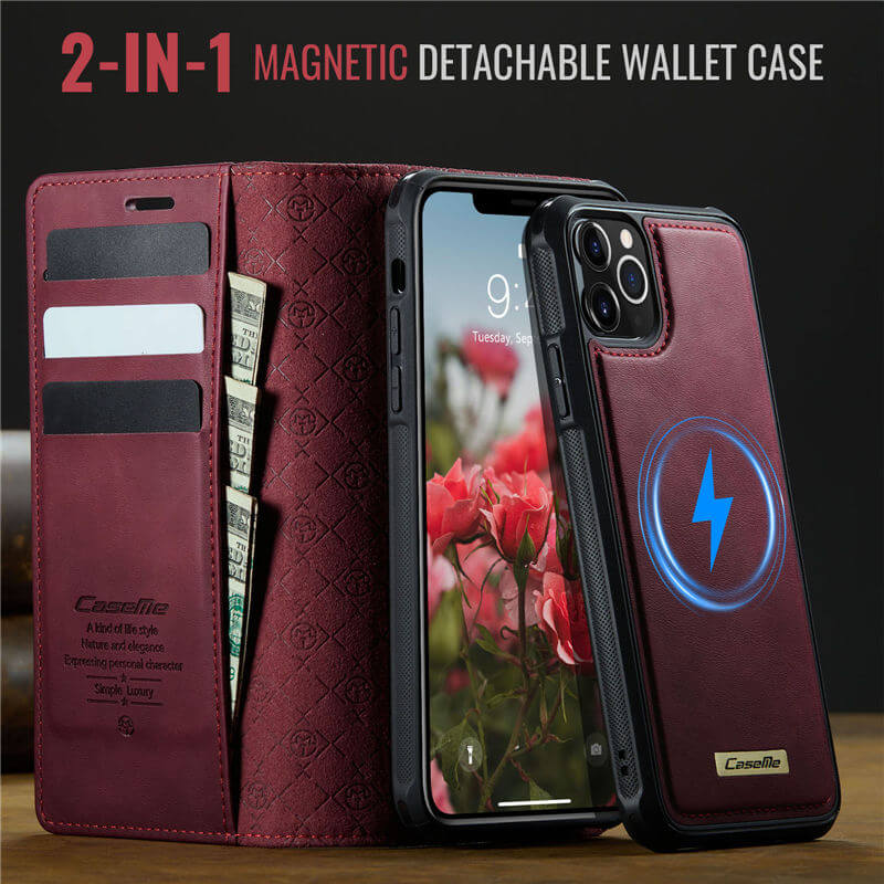 CaseMe iPhone 12 Pro Max 2-in-1 Magnetic Wallet Case
