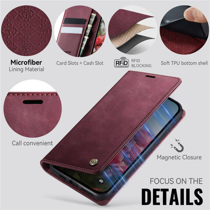 CaseMe iPhone 11 Pro Max Magnetic Wallet Case with RFID Blocking