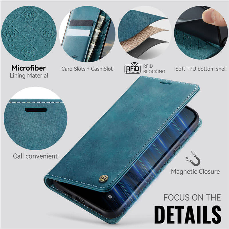 CaseMe iPhone 11 Magnetic Wallet Case with RFID Blocking