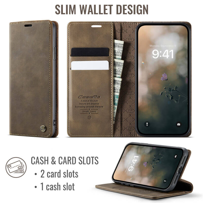 CaseMe iPhone 11 Magnetic Wallet Case with RFID Blocking