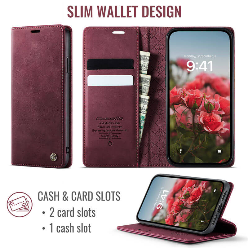 CaseMe iPhone 11 Magnetic Wallet Case with RFID Blocking