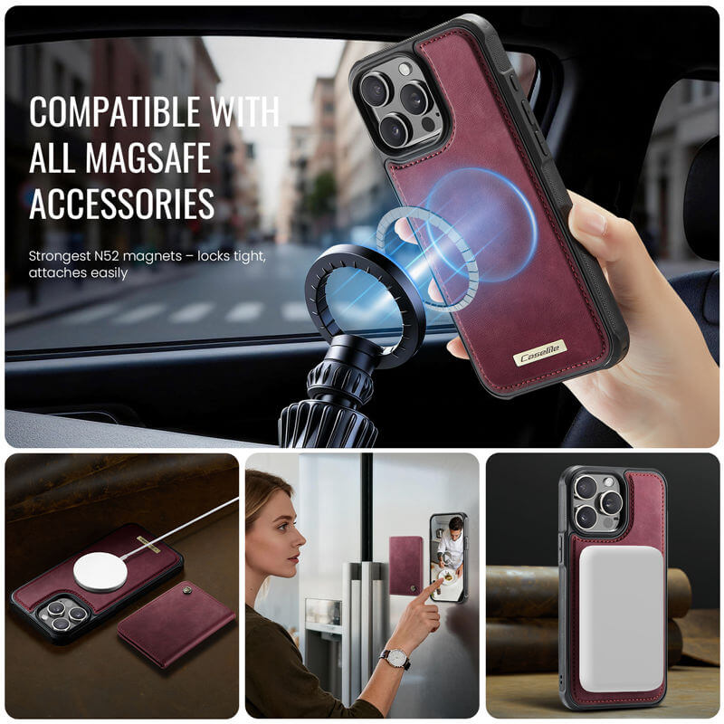 CaseMe iPhone 14 Pro 2-in-1 Detachable Magnetic Wallet Case