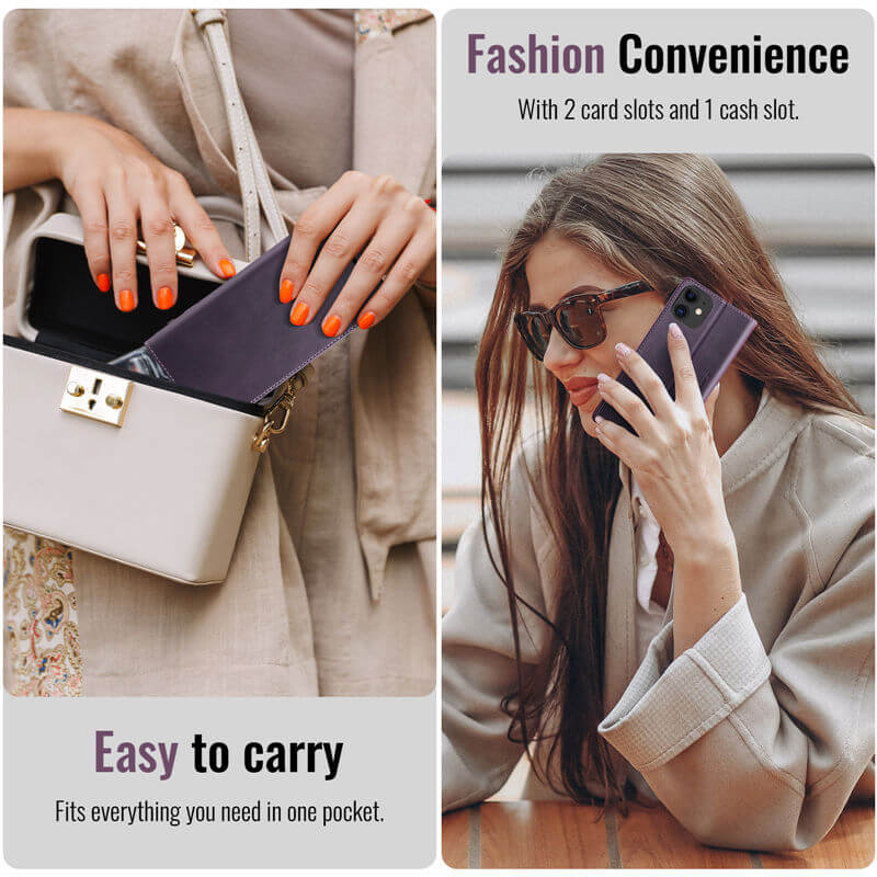 CaseMe iPhone 12 Mini Magnetic Wallet Case with RFID Blocking