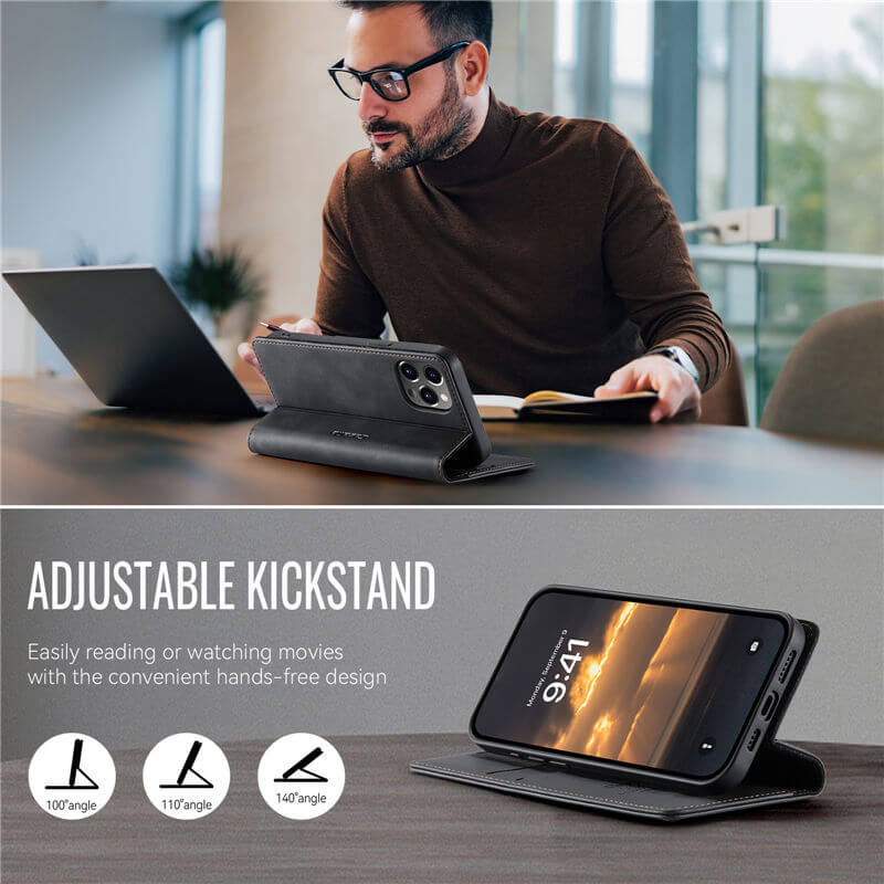 CaseMe iPhone 12/12 Pro Magnetic Wallet Case with RFID Blocking