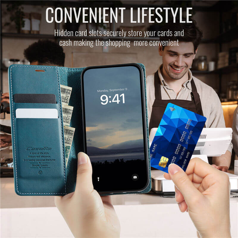 CaseMe iPhone 12/12 Pro Magnetic Wallet Case with RFID Blocking