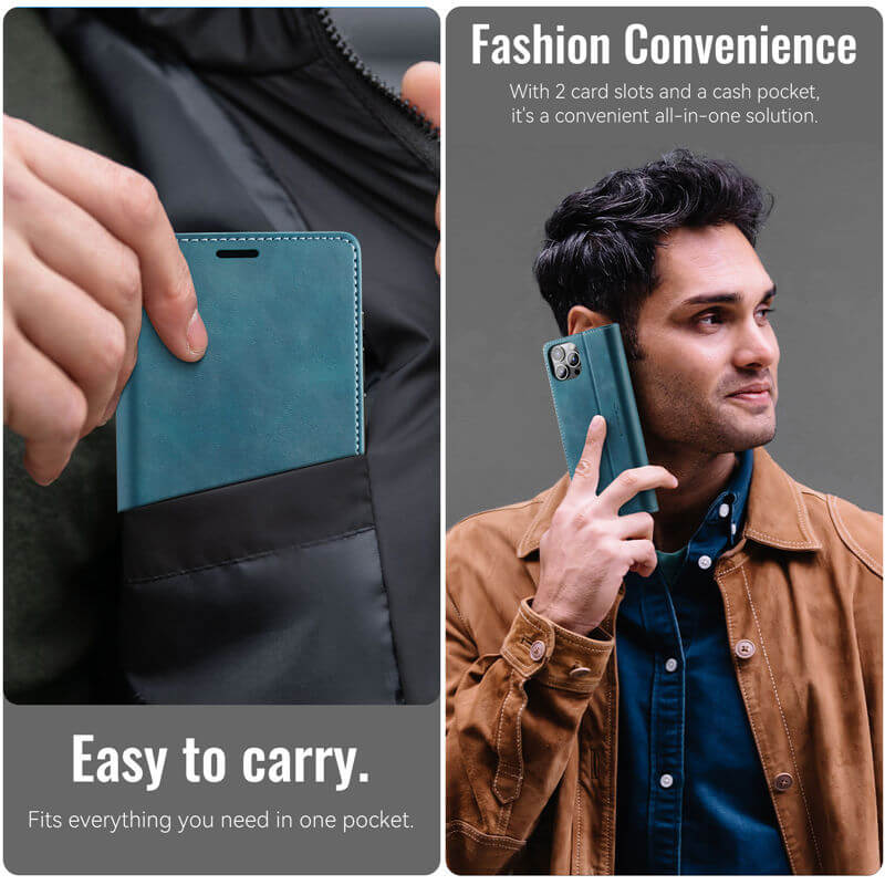 CaseMe iPhone 12/12 Pro Magnetic Wallet Case with RFID Blocking
