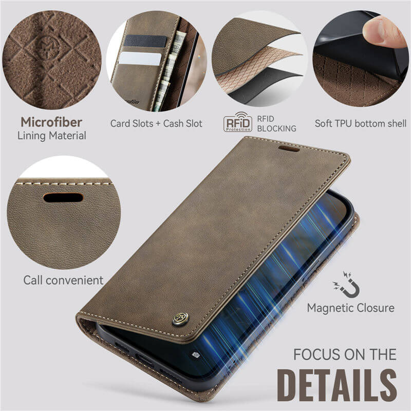 CaseMe iPhone 12 Pro Max Magnetic Wallet Case with RFID Blocking