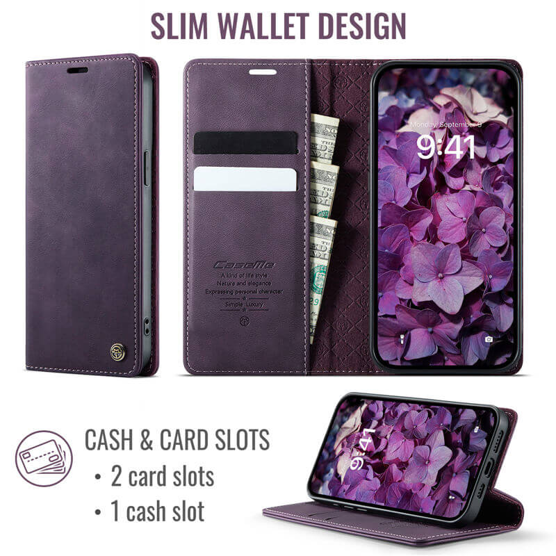 CaseMe iPhone 12 Pro Max Magnetic Wallet Case with RFID Blocking