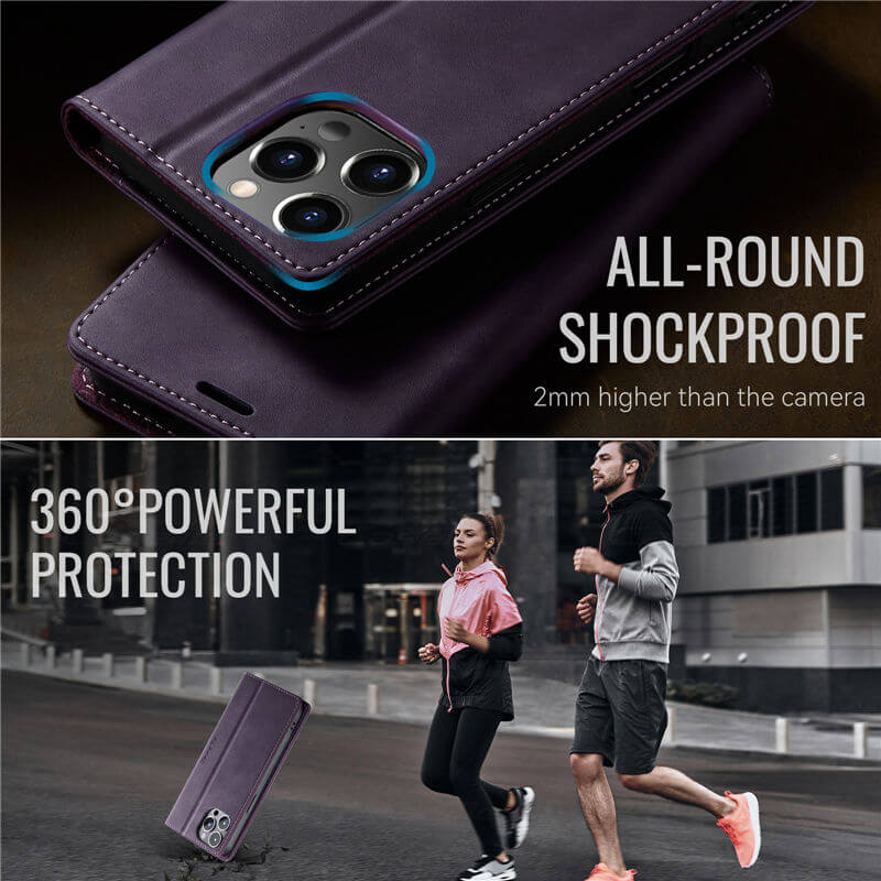 CaseMe iPhone 12 Pro Max Magnetic Wallet Case with RFID Blocking
