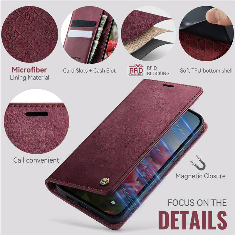 CaseMe iPhone 12 Pro Max Magnetic Wallet Case with RFID Blocking