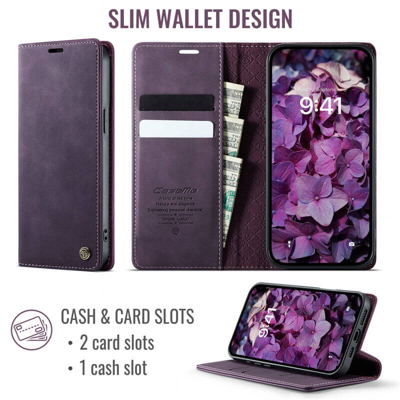 CaseMe iPhone 13 Magnetic Wallet Case with RFID Blocking
