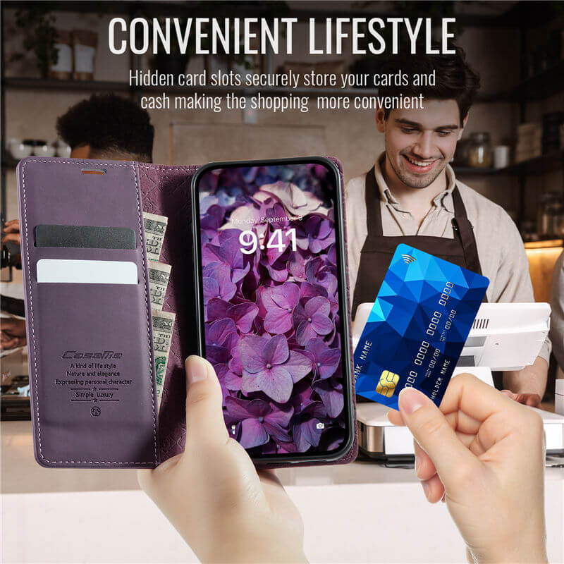 CaseMe iPhone 13 Magnetic Wallet Case with RFID Blocking